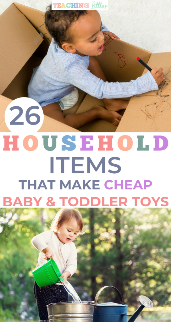 Household items are the easiest and simplest way to keep your baby or toddler entertained for hours. No need for fancy toys with these household activities.