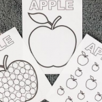 Apple Fine Motor and Coloring Printable Activities for Toddlers