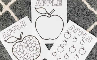 Apple Fine Motor and Coloring Printable Activities for Toddlers
