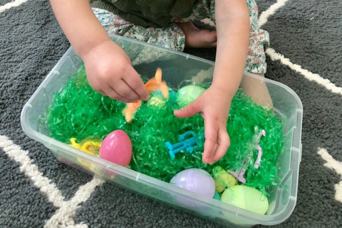 Easter Sensory Bin for Babies and Toddlers