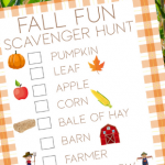 Free Printable Fall Scavenger Hunt for Toddlers and Preschool