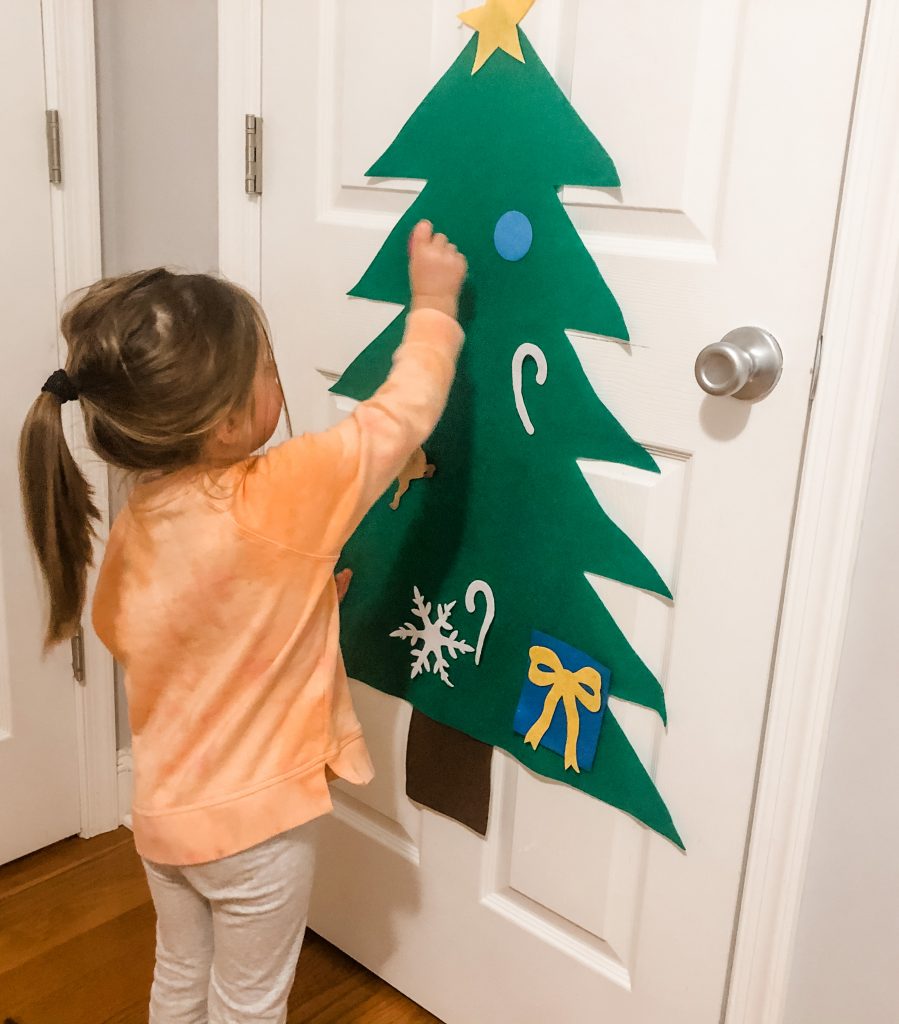 With a felt Christmas tree, your toddler can have their own tree to decorate all season long and you don't have to worry about a mess!