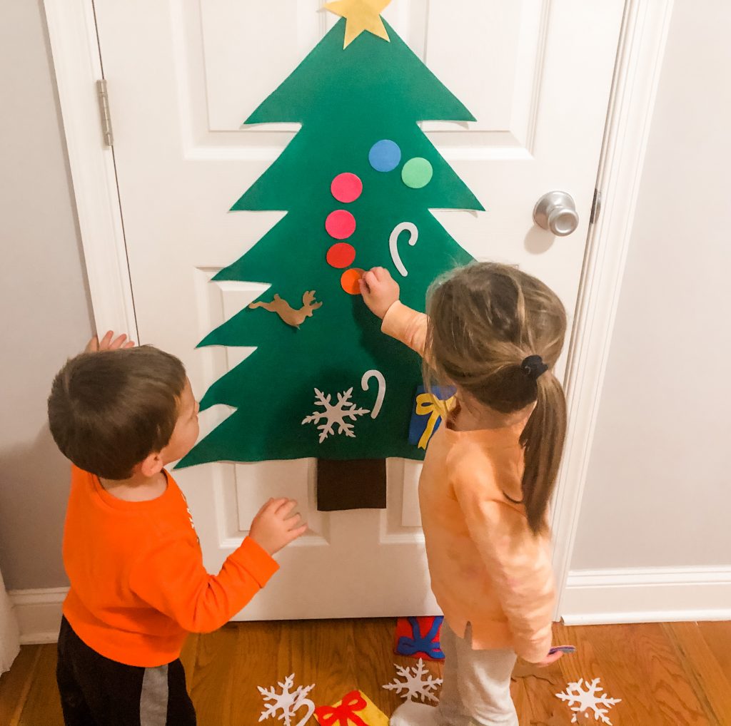 With a felt Christmas tree, your toddler can have their own tree to decorate all season long and you don't have to worry about a mess!
