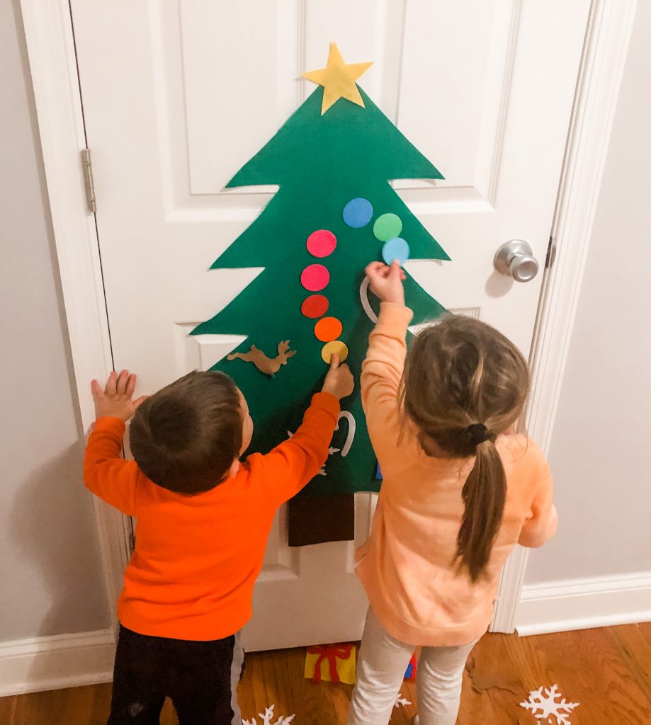 With a felt Christmas tree, your toddler can have their own tree to decorate all season long and you don't have to worry about a mess!