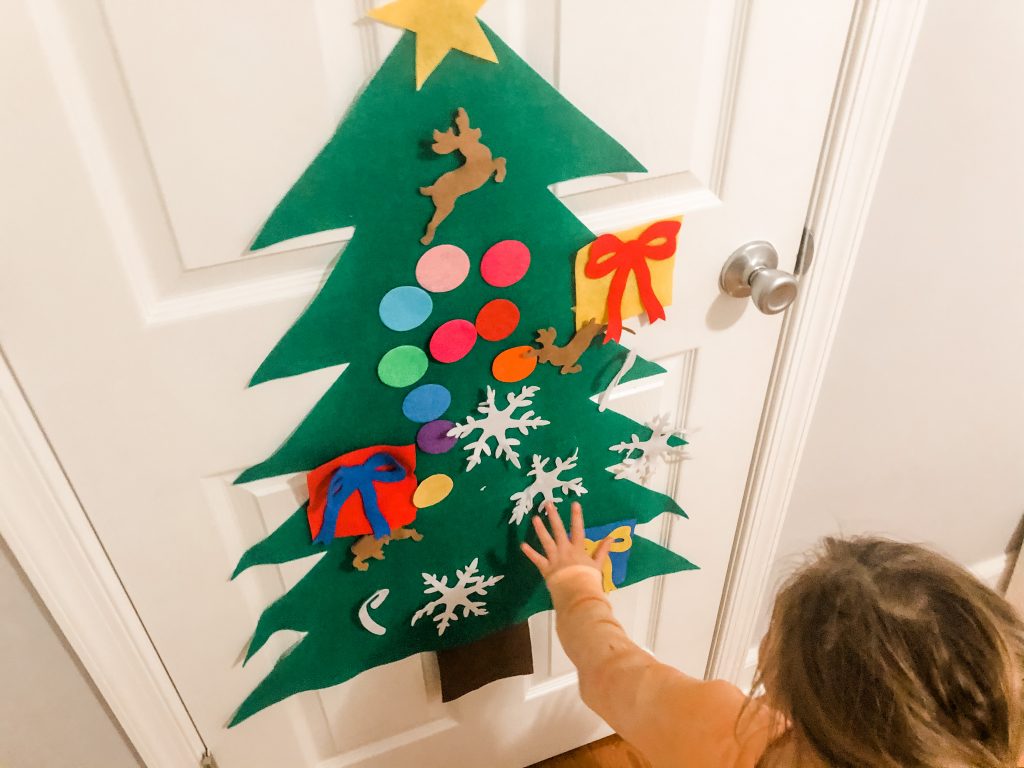 With a felt Christmas tree, your toddler can have their own tree to decorate all season long and you don't have to worry about a mess!
