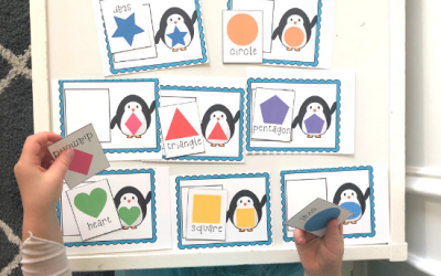 Winter Penguin Shape Match Free Printable