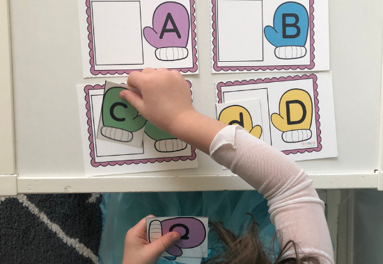 Teach children how to recognize & match uppercase and lowercase letters with this free printable winter activity for toddlers & preschoolers