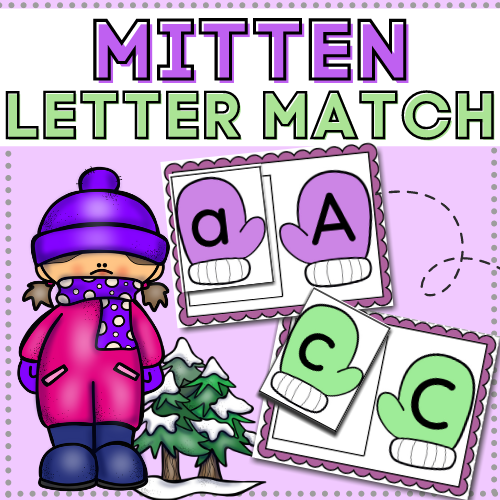 Teach children how to recognize & match uppercase and lowercase letters with this free printable winter activity for toddlers & preschoolers