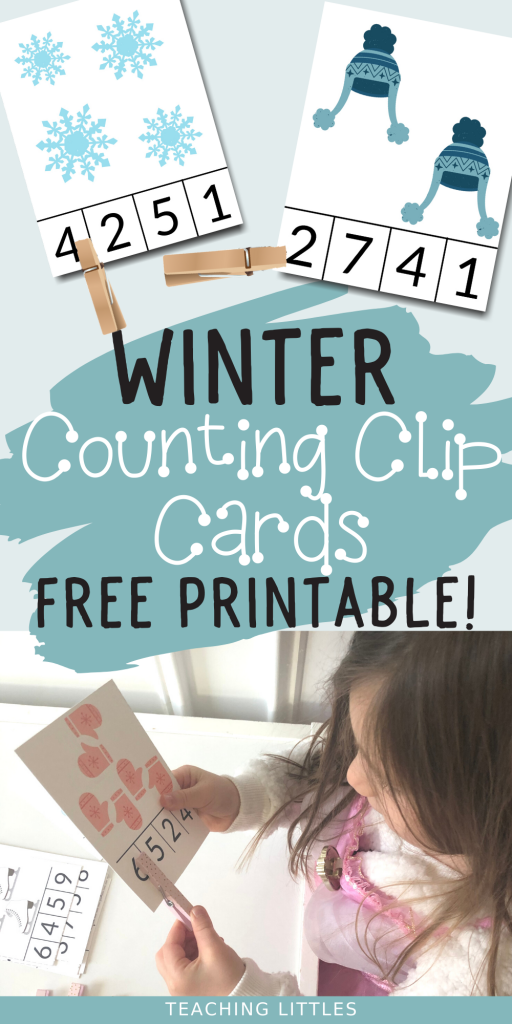 This free printable winter activity involves counting, fine motor skills, & learning for toddlers & preschoolers learning number recognition