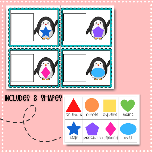 Teach your toddler or preschooler their shapes as they learn to match with this fun, low-prep, winter and fine motor activity