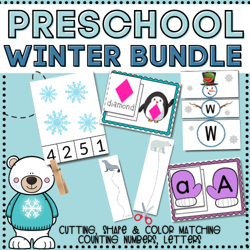Teach your toddler or preschooler their shapes as they learn to match with this fun, low-prep, winter and fine motor activity