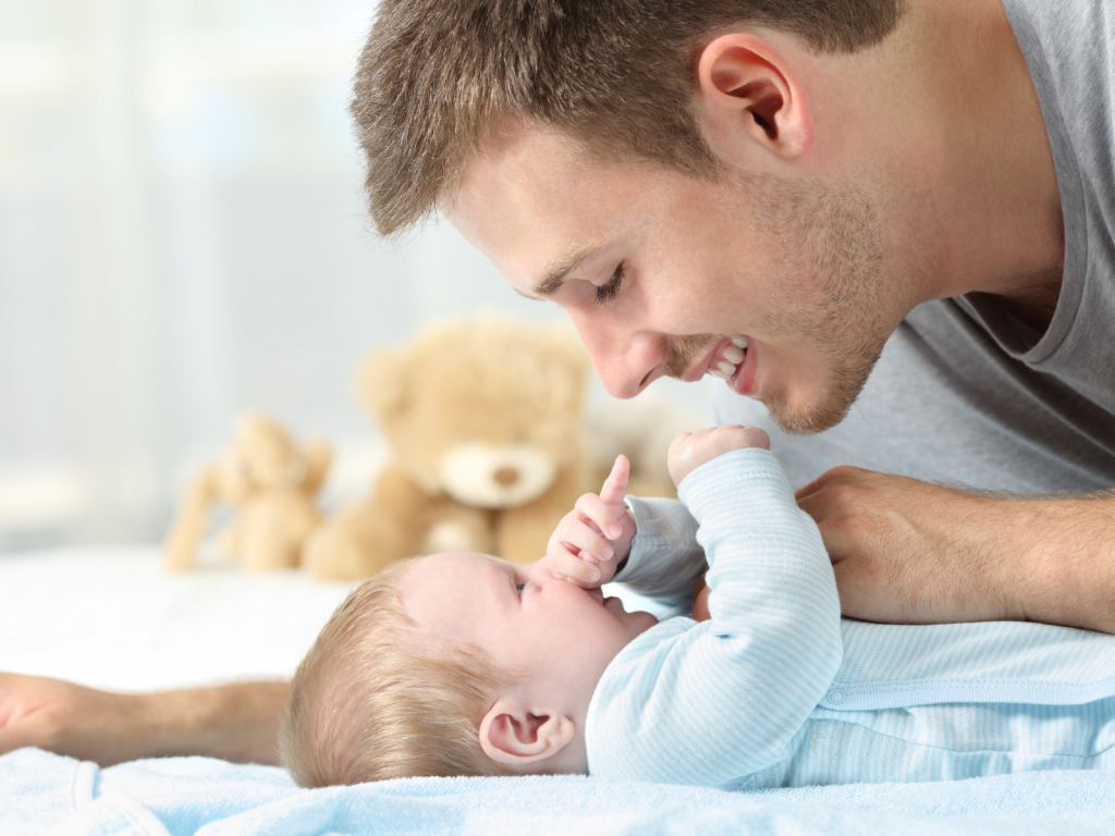 Here are several baby activities for your 3 to 4 month old. Playing with your baby will stimulate their senses & improve motor development, cognition, and language