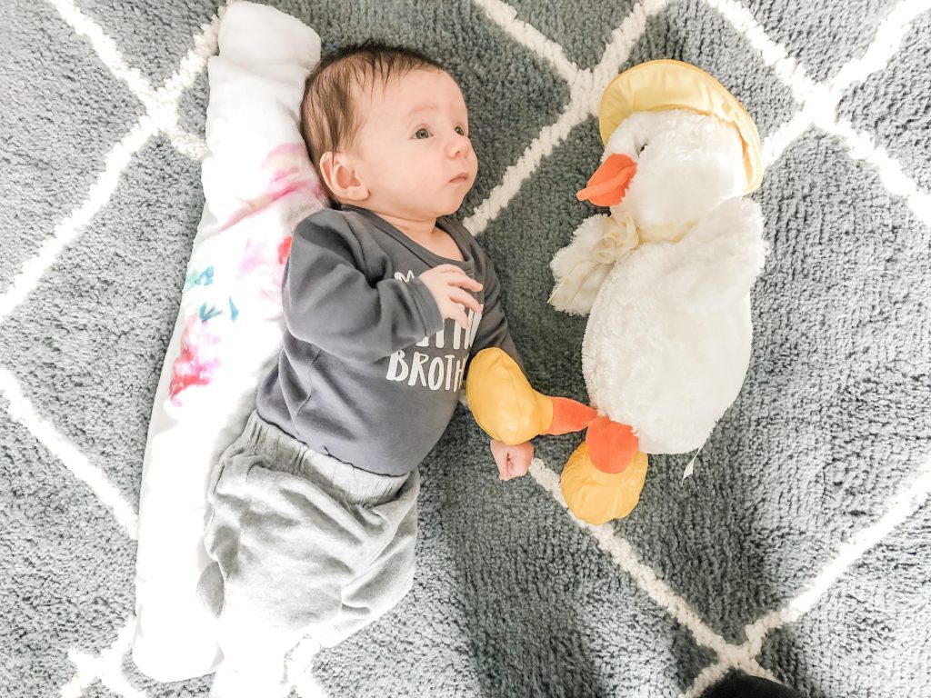 Here are several baby activities for your 3 to 4 month old. Playing with your baby will stimulate their senses & improve motor development, cognition, and language