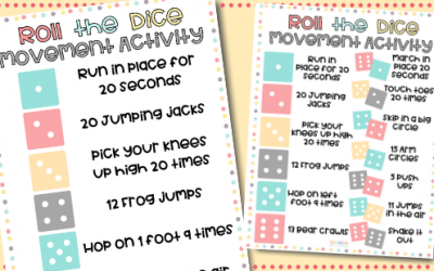Roll the Dice Movement Break Activity for Preschoolers