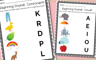 Beginning Sounds Worksheets – Free Printable for Preschool