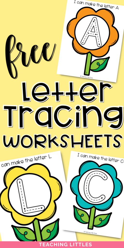 Help your preschooler practice letter formation with this spring flower free printable. Use sensory materials to write, draw, & trace letters