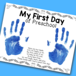 First Day of Preschool Handprint Sign Activity- Free Printable