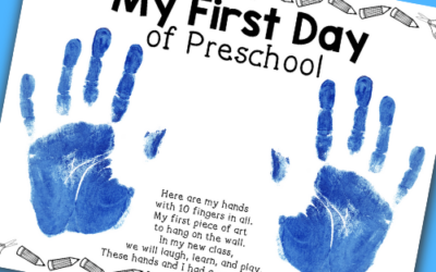 First Day of Preschool Handprint Sign Activity- Free Printable