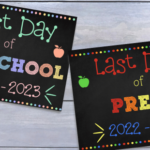 Free Printable First and Last Day of Preschool Signs
