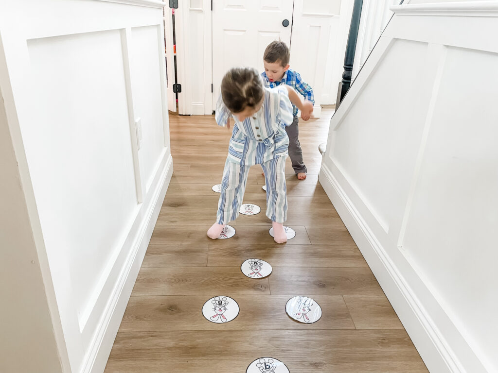 This fun Easter Bunny Hop gross motor activity will be a hit for your preschoolers if they love hopscotch. Bonus: Free printable!