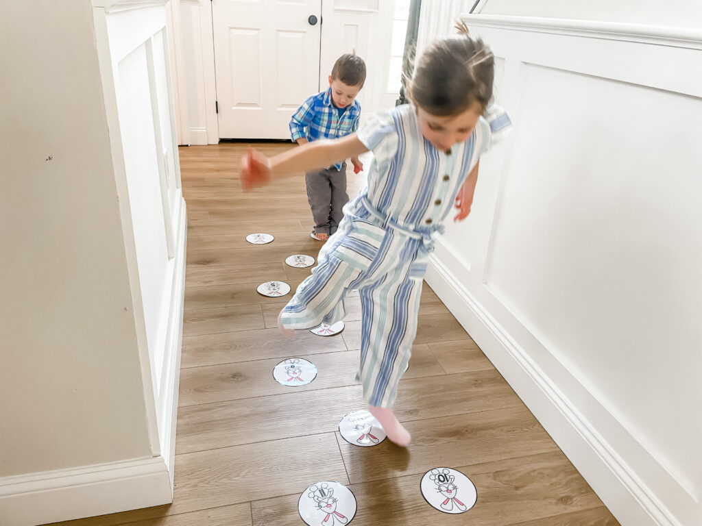 This fun Easter Bunny Hop gross motor activity will be a hit for your preschoolers if they love hopscotch. Bonus: Free printable!