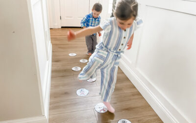 Easter Bunny Hop Gross Motor Activity for Toddlers and Preschool with Free Printable