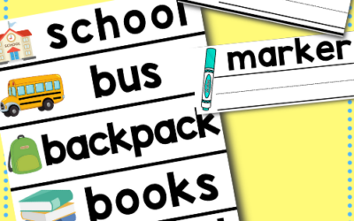 Free Printable Back to School Word Strips