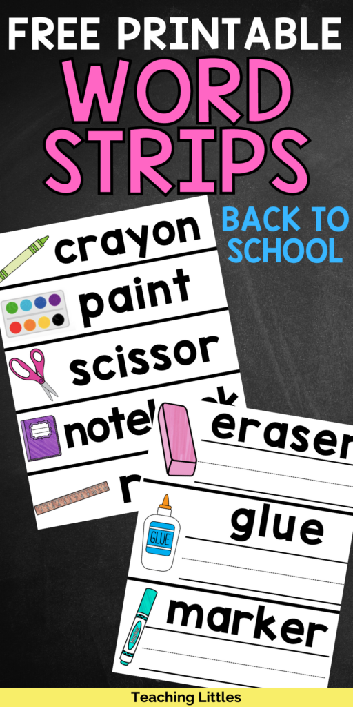 These back to school word strips are great for hanging in the classroom or using for copying and handwriting practice.