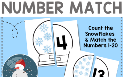 Snowglobe Number Matching Printables: Winter Printables