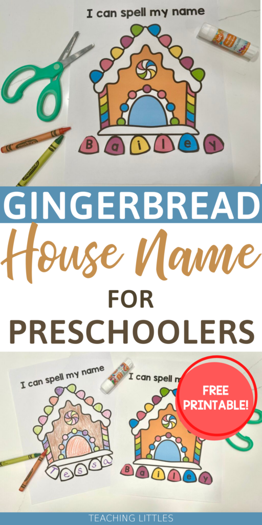 If you are looking for some fun ideas for learning activities in December - this fun gingerbread house name printable is perfect!