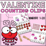 Free Printable Valentine Counting Clip Cards for Preschool