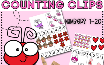 Free Printable Valentine Counting Clip Cards for Preschool