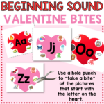 Valentine Heart Beginning Sound Punch Cards - Free Printable