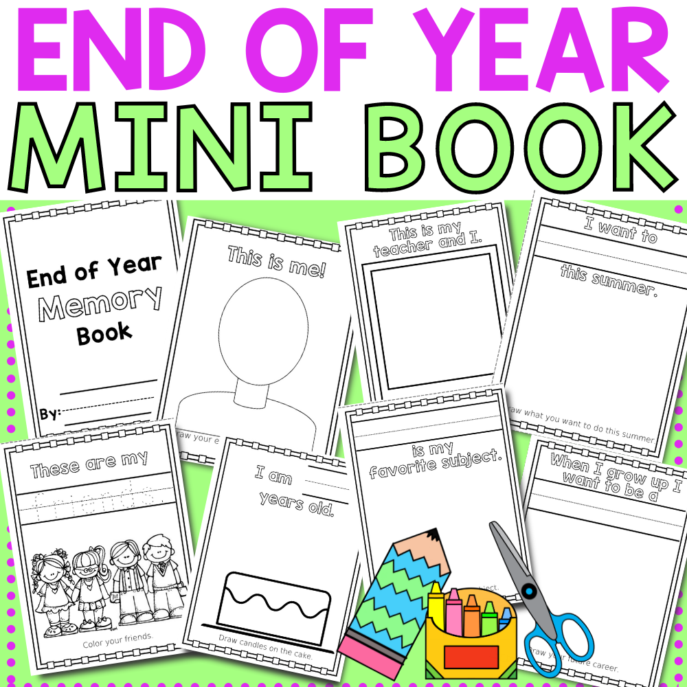 this Free Printable End of School Year Mini Memory Book as a great way for students to reflect on their school year and to document their current life.