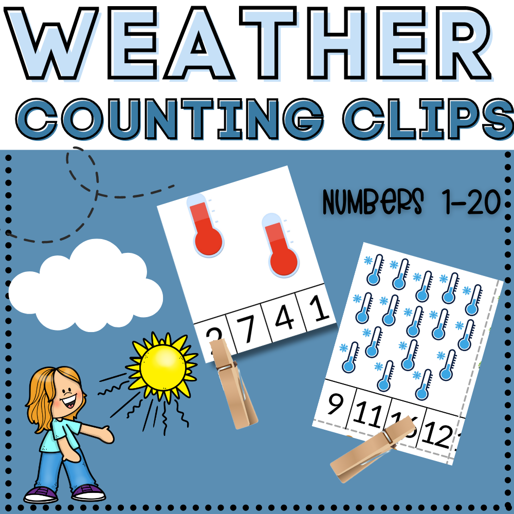 Weather Counting Clip Cards - FREE Printable
