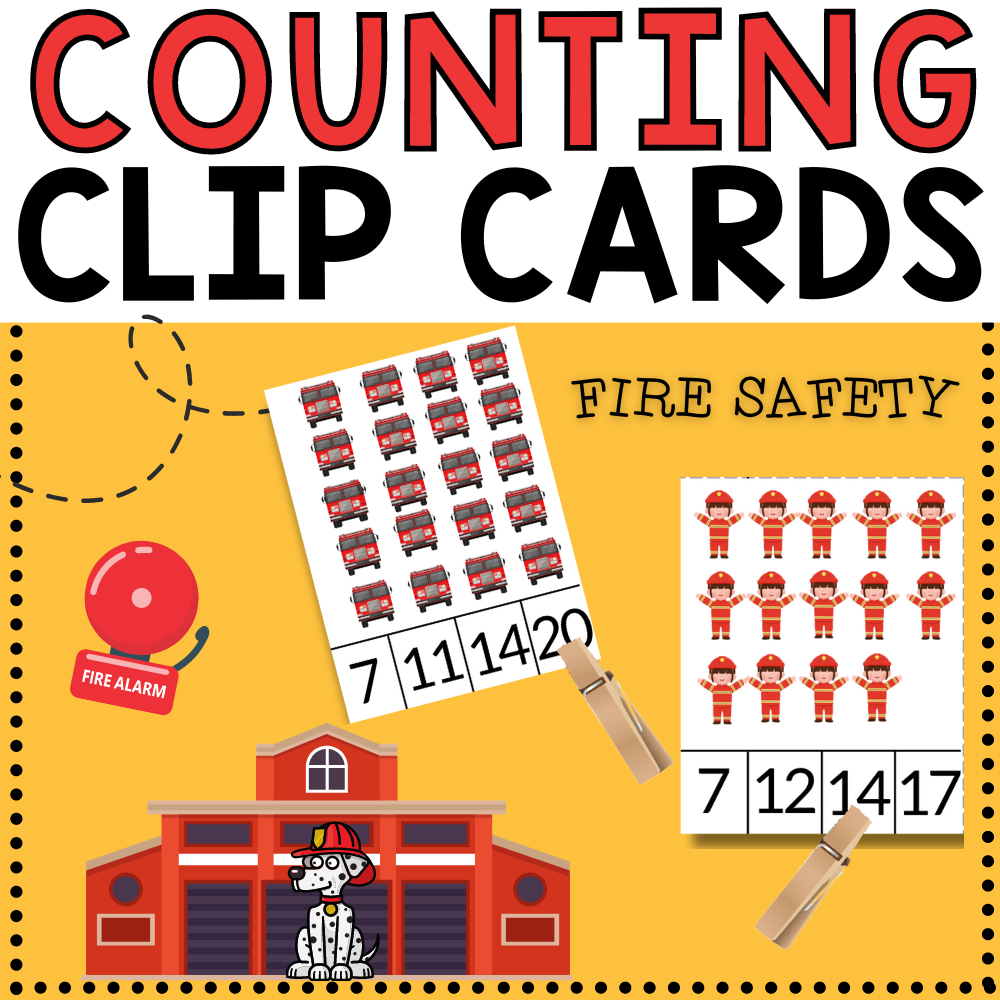 Free Printable Fire Safety Counting Clip Cards