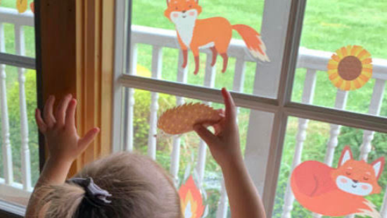 Fall Fun Window Cling-Ons: A Toddler Fine Motor Activity