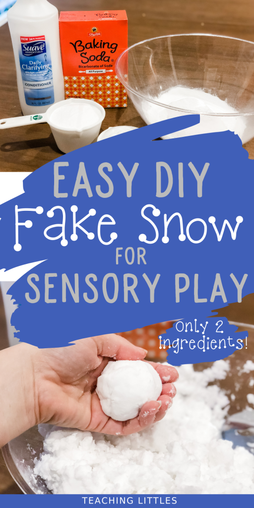 Winter is here and there has never been a more perfect time for this pretend snow. Use fake snow for sensory play with your toddler or preschooler.