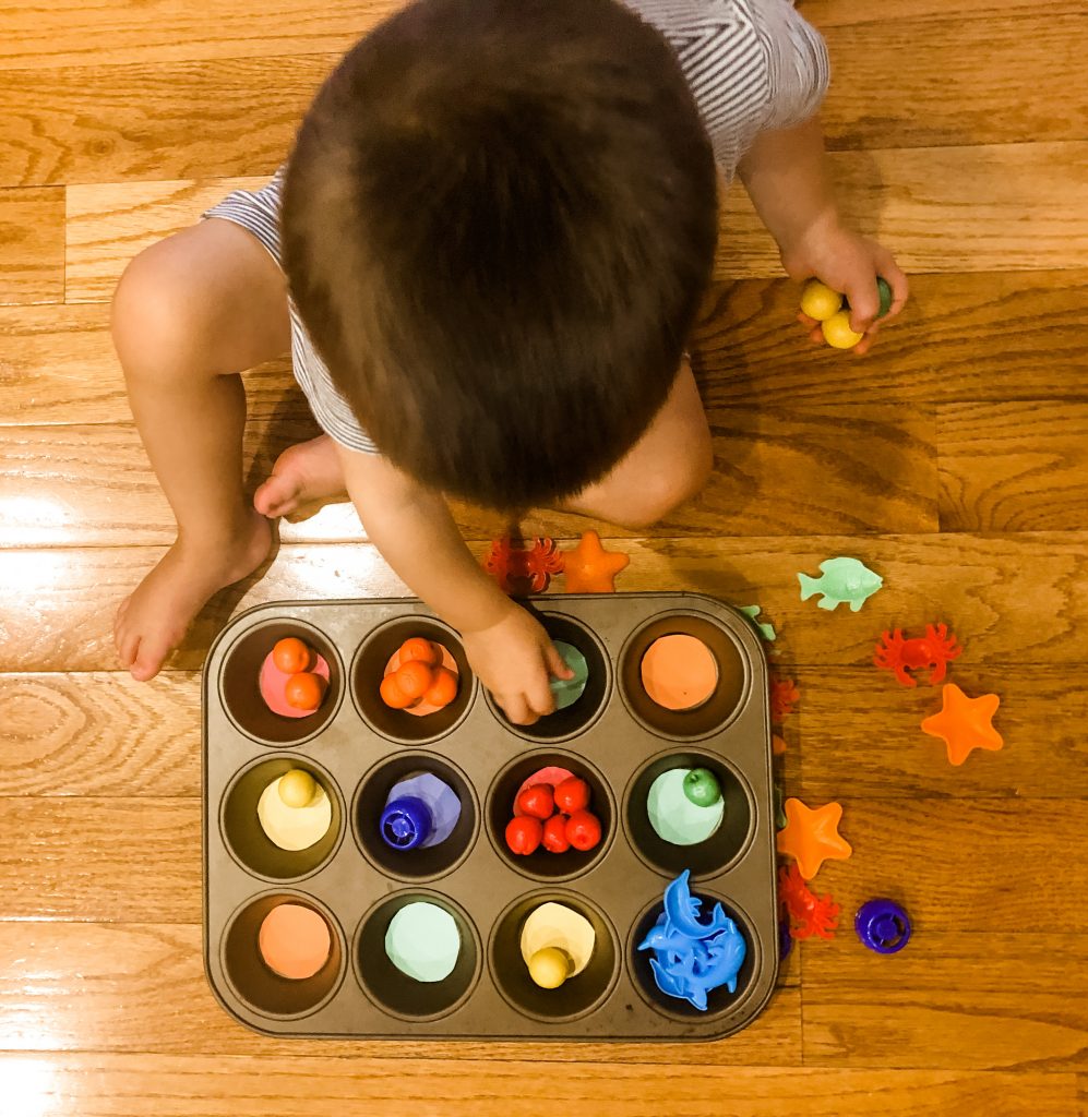 Sorting colors is a quick and simple activity to do with your toddler- they will have so much fun, they will not even notice how much learning is going on! 