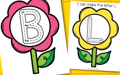 Free Spring Flower Tracing Letters Printable for Toddlers and Preschoolers