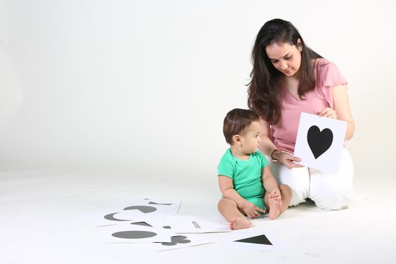 Your baby's vision is not fully developed. Using high contrast cards for babies will increase their visual development. 