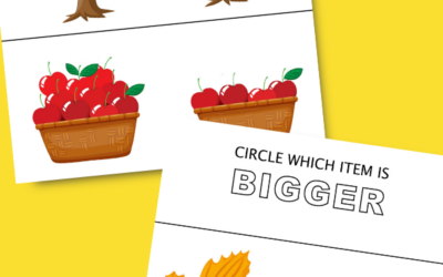 Thanksgiving Size Matching Printables for Preschoolers