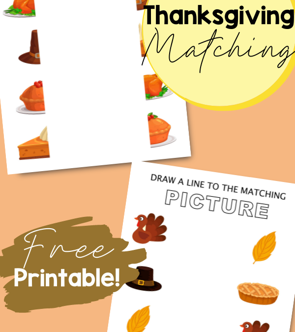 Thanksgiving Matching Printables for Preschoolers