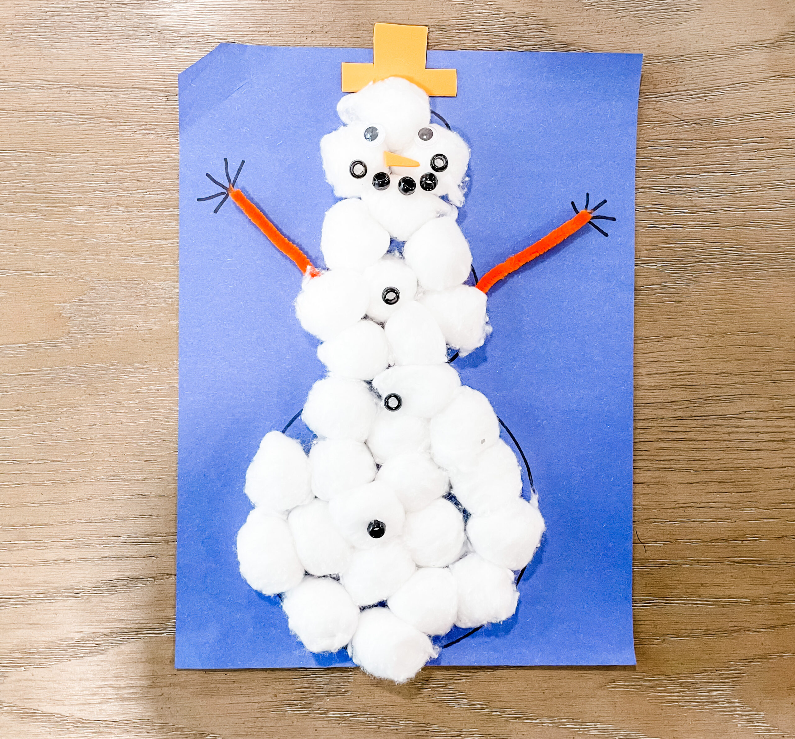 Preschool Cotton Ball Snowman Craft: A Fun Winter Craft - Teaching