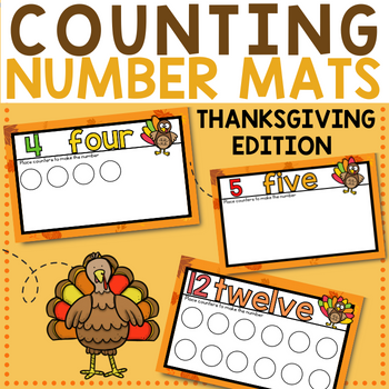 Your preschool students will learn basic math counting & practice fine motor skills with free printable Thanksgiving counting number mats