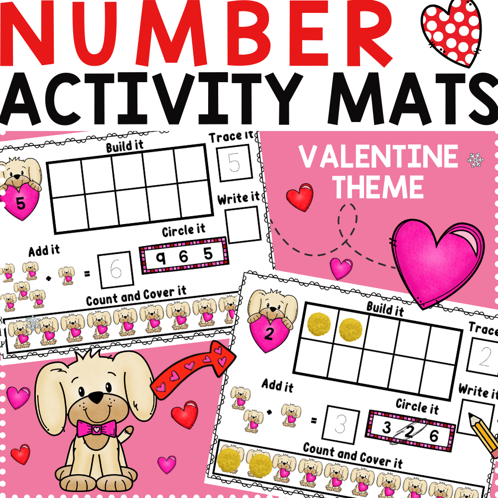 These free printable Valentine's Day number activity mats that are a perfect way for students to practice and enhance their number skills.