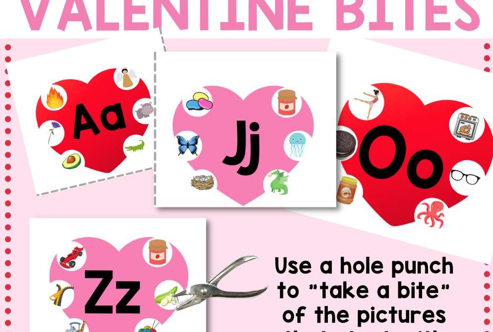 Valentine Heart Beginning Sound Punch Cards – Free Printable